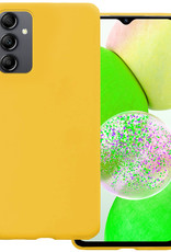 BASEY. Hoes Geschikt voor Samsung A14 Hoesje Siliconen Back Cover Case - Hoesje Geschikt voor Samsung Galaxy A14 Hoes Cover Hoesje - Geel