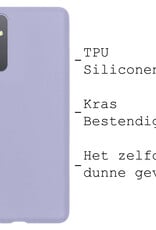 BASEY. Hoes Geschikt voor Samsung A14 Hoesje Siliconen Back Cover Case - Hoesje Geschikt voor Samsung Galaxy A14 Hoes Cover Hoesje - Lila