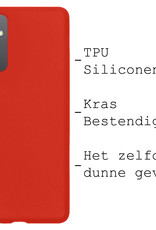 BASEY. Hoes Geschikt voor Samsung A14 Hoesje Siliconen Back Cover Case - Hoesje Geschikt voor Samsung Galaxy A14 Hoes Cover Hoesje - Rood