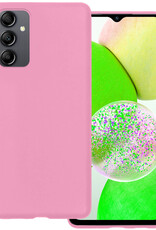 BASEY. Hoes Geschikt voor Samsung A14 Hoesje Siliconen Back Cover Case - Hoesje Geschikt voor Samsung Galaxy A14 Hoes Cover Hoesje - Roze