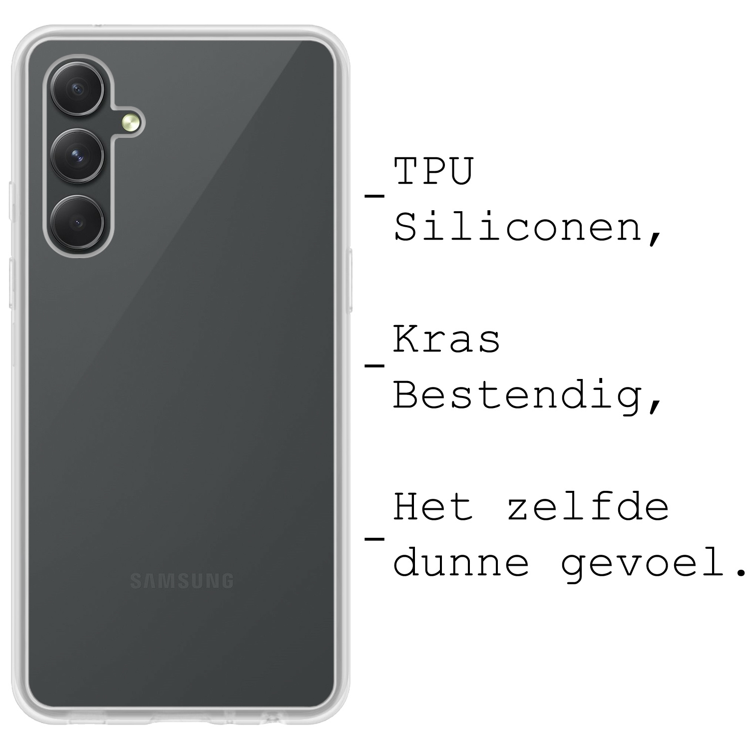 BASEY. Hoes Geschikt voor Samsung A14 Hoesje Siliconen Back Cover Case - Hoesje Geschikt voor Samsung Galaxy A14 Hoes Cover Hoesje - Transparant