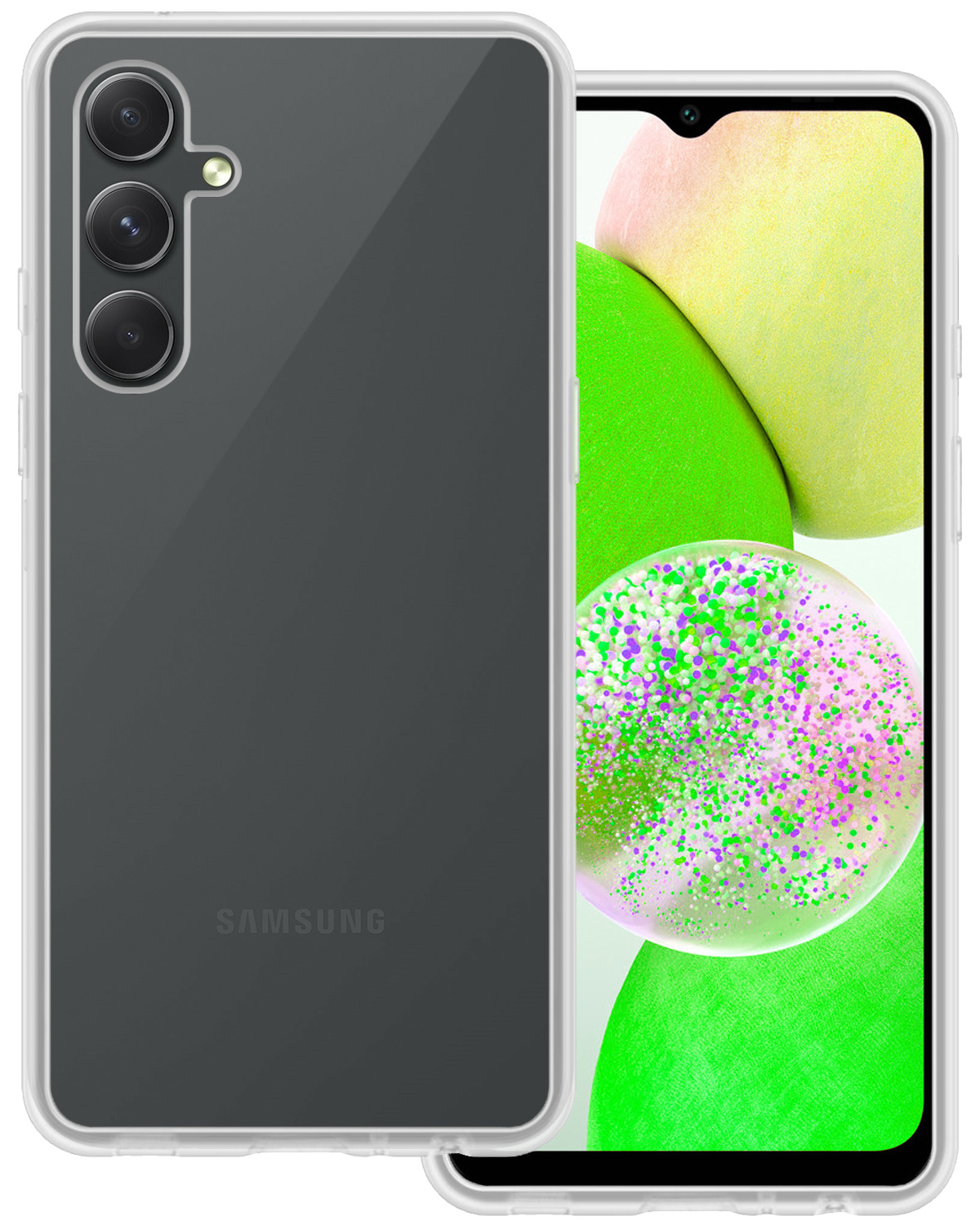 BASEY. Hoes Geschikt voor Samsung A14 Hoesje Siliconen Back Cover Case - Hoesje Geschikt voor Samsung Galaxy A14 Hoes Cover Hoesje - Transparant