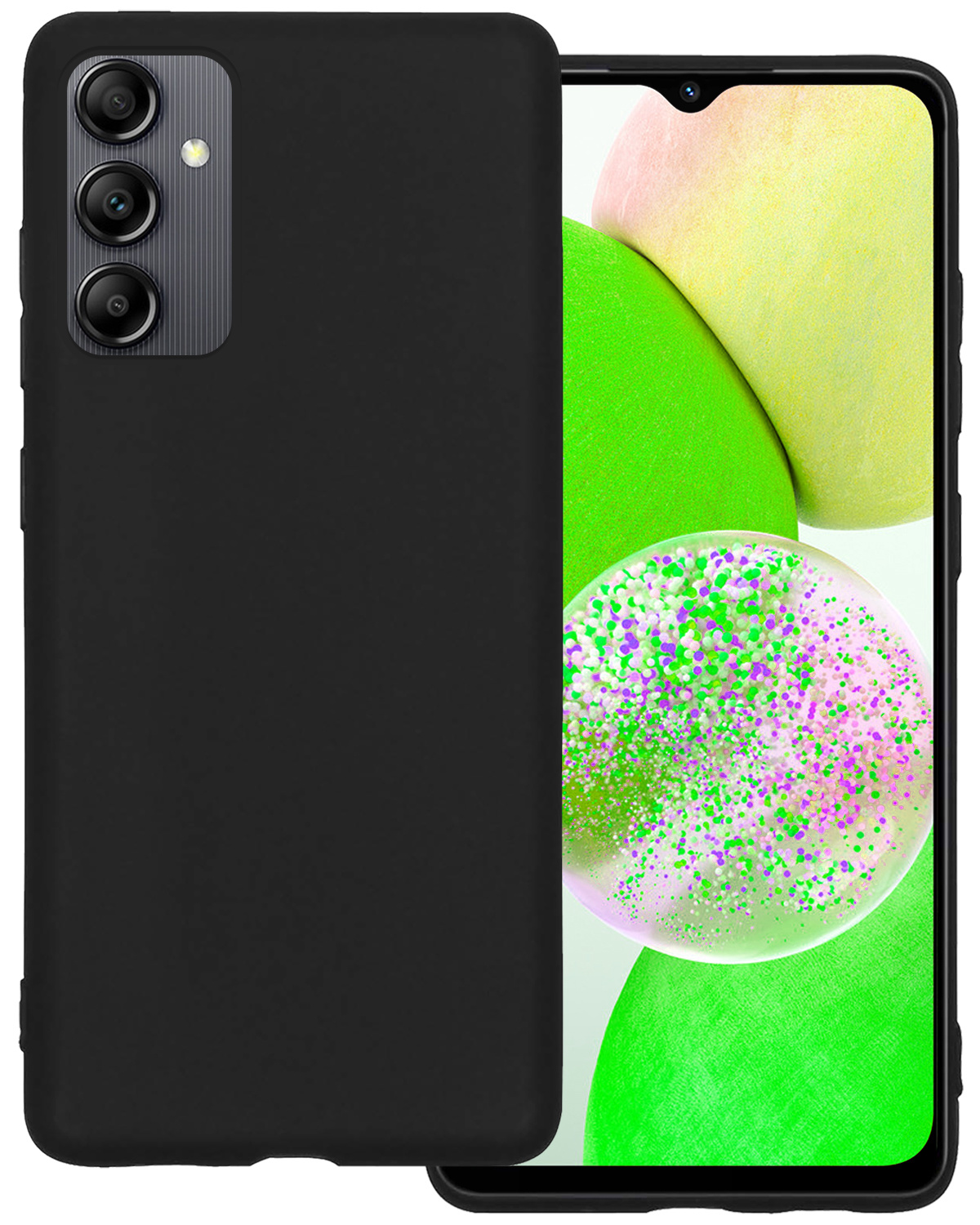 BASEY. Hoes Geschikt voor Samsung A14 Hoesje Siliconen Back Cover Case - Hoesje Geschikt voor Samsung Galaxy A14 Hoes Cover Hoesje - Zwart