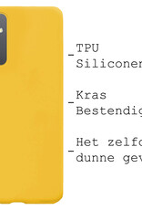 BASEY. Hoes Geschikt voor Samsung A14 Hoesje Siliconen Back Cover Case - Hoesje Geschikt voor Samsung Galaxy A14 Hoes Cover Hoesje - Geel - 2 Stuks