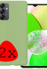 BASEY. Hoes Geschikt voor Samsung A14 Hoesje Siliconen Back Cover Case - Hoesje Geschikt voor Samsung Galaxy A14 Hoes Cover Hoesje - Groen - 2 Stuks
