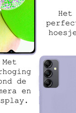 BASEY. Hoes Geschikt voor Samsung A14 Hoesje Siliconen Back Cover Case - Hoesje Geschikt voor Samsung Galaxy A14 Hoes Cover Hoesje - Lila - 2 Stuks