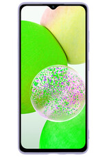 BASEY. Hoes Geschikt voor Samsung A14 Hoesje Siliconen Back Cover Case - Hoesje Geschikt voor Samsung Galaxy A14 Hoes Cover Hoesje - Lila - 2 Stuks