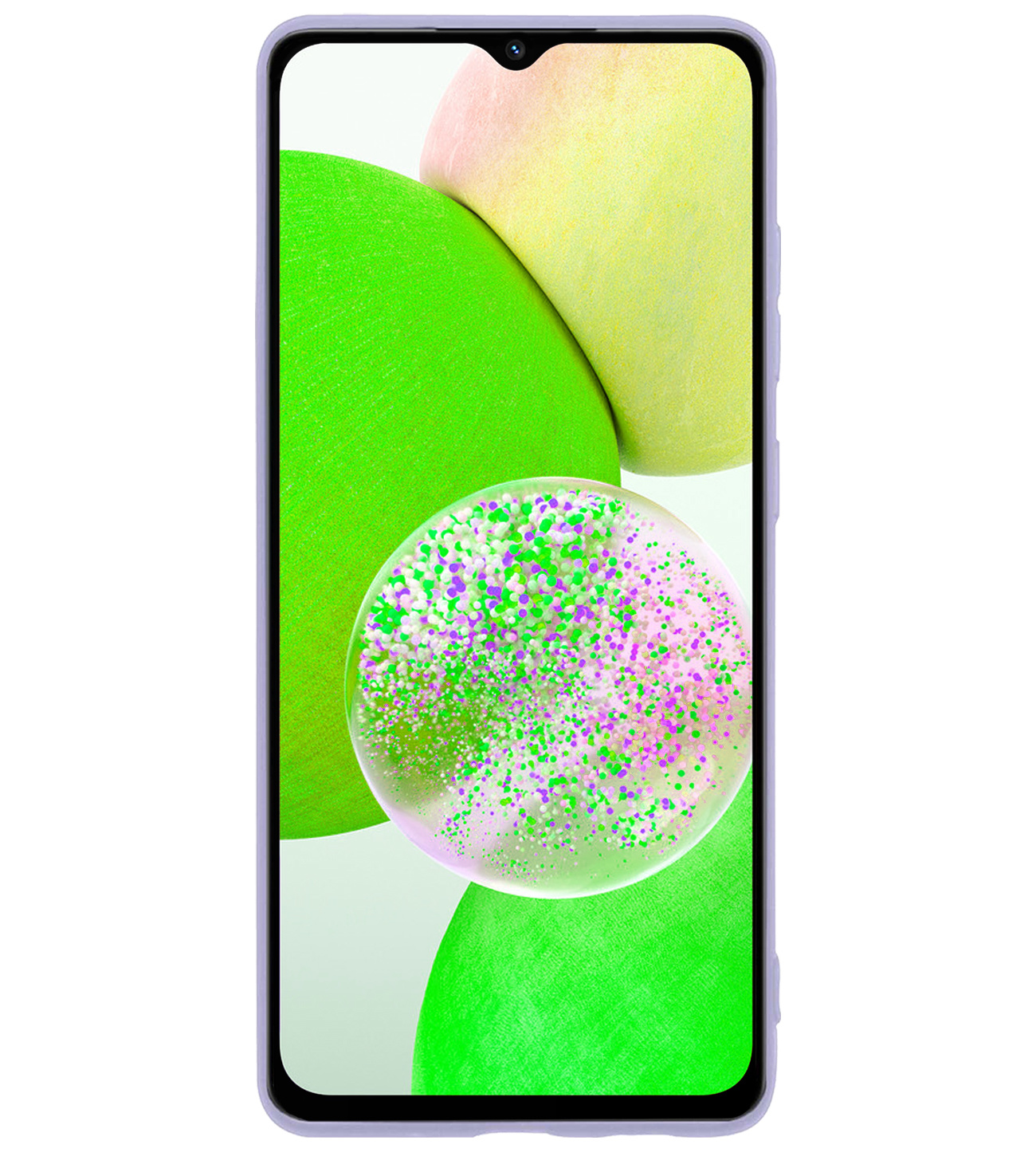 BASEY. Hoes Geschikt voor Samsung A14 Hoesje Siliconen Back Cover Case - Hoesje Geschikt voor Samsung Galaxy A14 Hoes Cover Hoesje - Lila - 2 Stuks