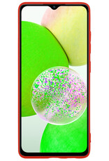 BASEY. Hoes Geschikt voor Samsung A14 Hoesje Siliconen Back Cover Case - Hoesje Geschikt voor Samsung Galaxy A14 Hoes Cover Hoesje - Rood - 2 Stuks