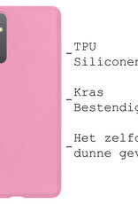 BASEY. Hoes Geschikt voor Samsung A14 Hoesje Siliconen Back Cover Case - Hoesje Geschikt voor Samsung Galaxy A14 Hoes Cover Hoesje - Roze - 2 Stuks