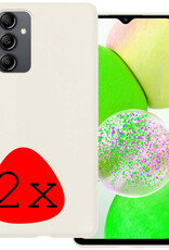 BASEY. Hoes Geschikt voor Samsung A14 Hoesje Siliconen Back Cover Case - Hoesje Geschikt voor Samsung Galaxy A14 Hoes Cover Hoesje - Wit - 2 Stuks