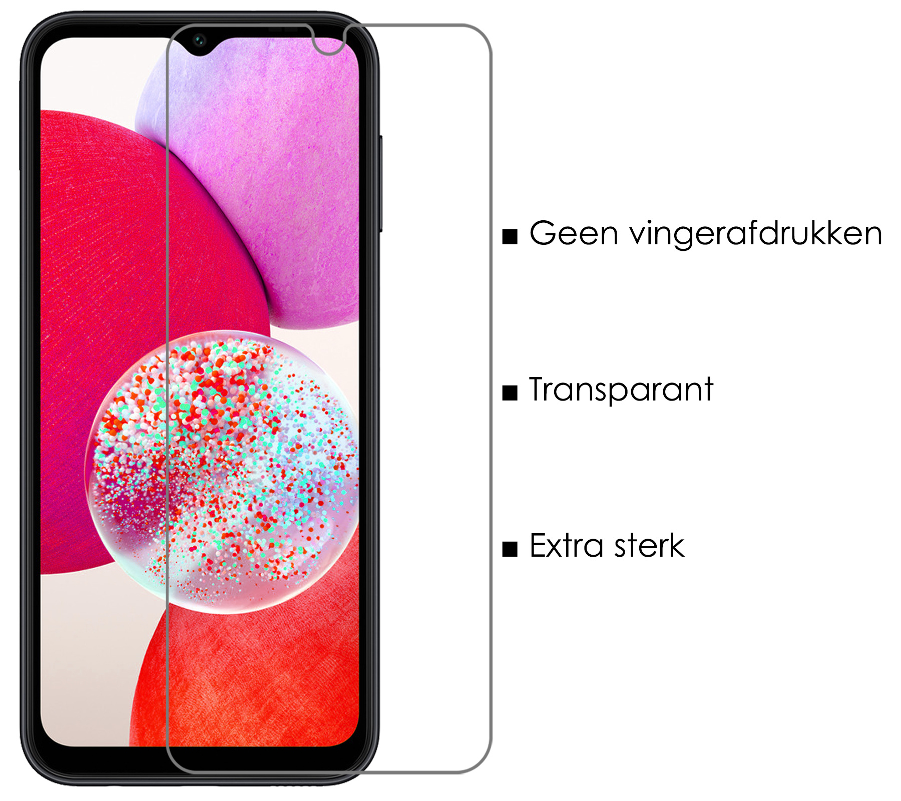 NoXx Screenprotector Geschikt voor Samsung A14 Screenprotector Tempered Glass Gehard Glas Beschermglas