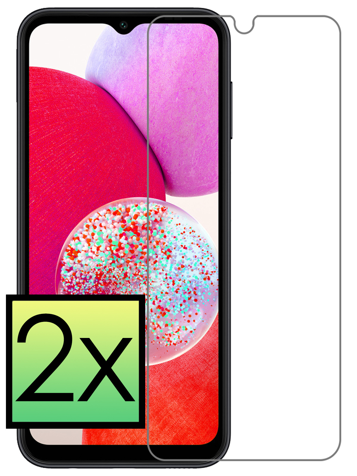 NoXx Screenprotector Geschikt voor Samsung A14 Screenprotector Tempered Glass Gehard Glas Beschermglas - 2x