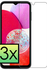 NoXx Screenprotector Geschikt voor Samsung A14 Screenprotector Tempered Glass Gehard Glas Beschermglas - 3x