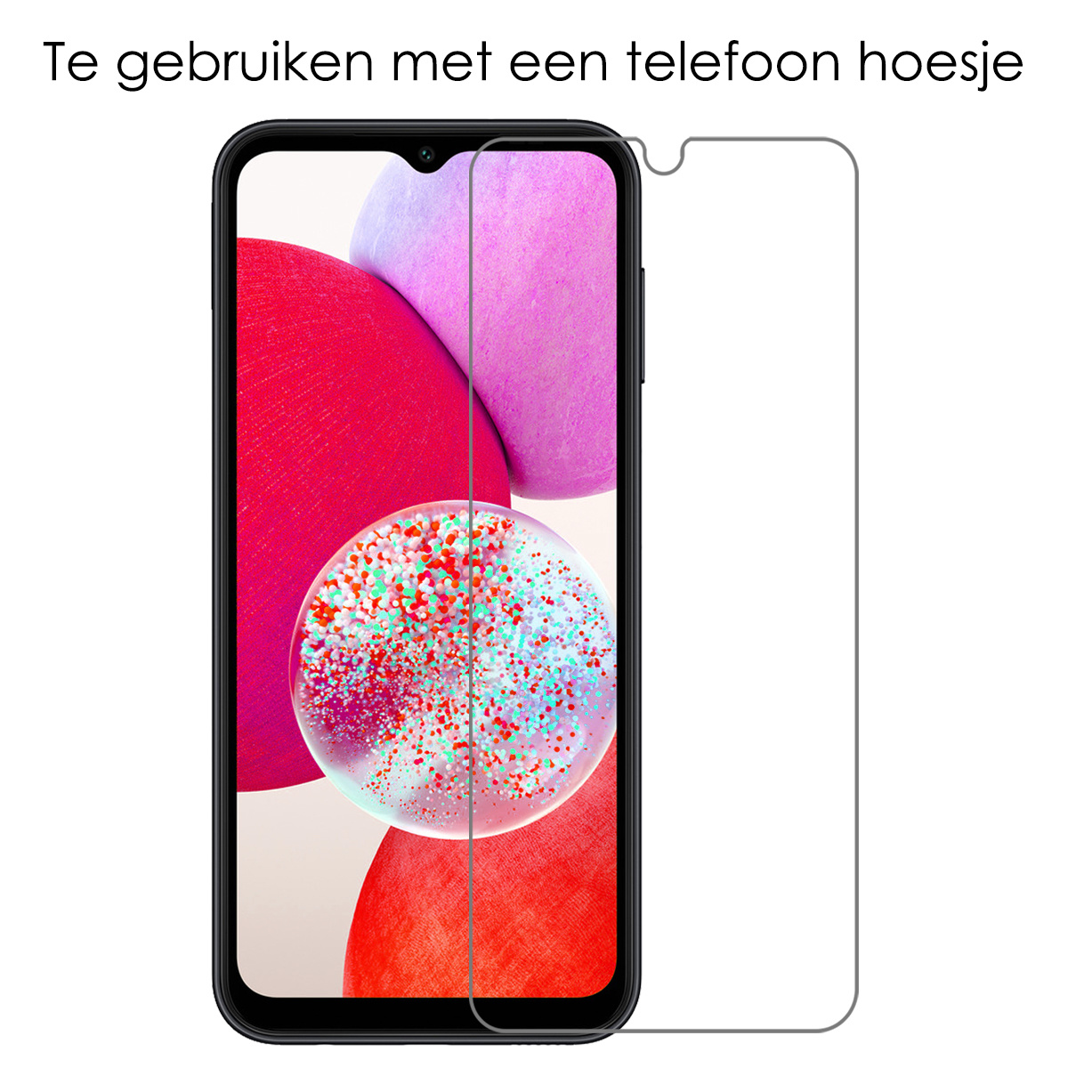 NoXx Screenprotector Geschikt voor Samsung A14 Screenprotector Tempered Glass Gehard Glas Beschermglas - 3x