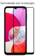 NoXx Screenprotector Geschikt voor Samsung A14 Screenprotector Tempered Glass Gehard Glas Full Cover - 2x