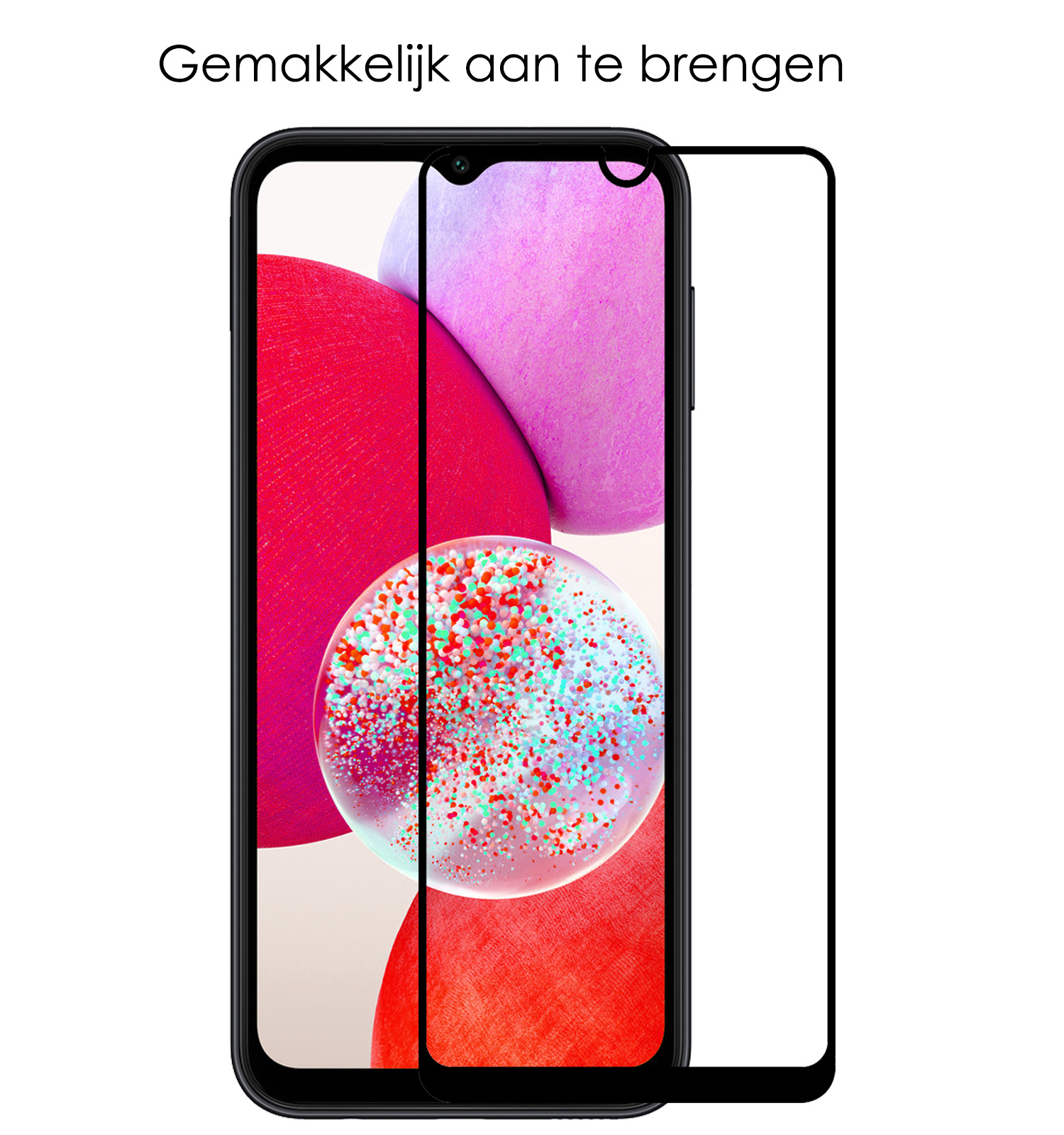 NoXx Screenprotector Geschikt voor Samsung A14 Screenprotector Tempered Glass Gehard Glas Full Cover - 2x