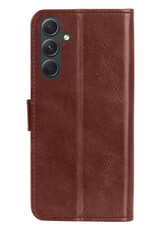 Hoes Geschikt voor Samsung A14 Hoesje Book Case Hoes Flip Cover Wallet Bookcase - Bruin