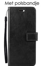 Hoes Geschikt voor Samsung A14 Hoesje Book Case Hoes Flip Cover Wallet Bookcase - Zwart