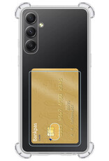 NoXx Hoes Geschikt voor Samsung A14 Hoesje Pasjeshouder Cover Shock Proof Case Siliconen Hoes Met Kaarthouder - Transparant