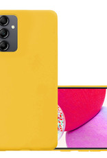 NoXx Hoes Geschikt voor Samsung A14 Hoesje Cover Siliconen Back Case Hoes - Geel