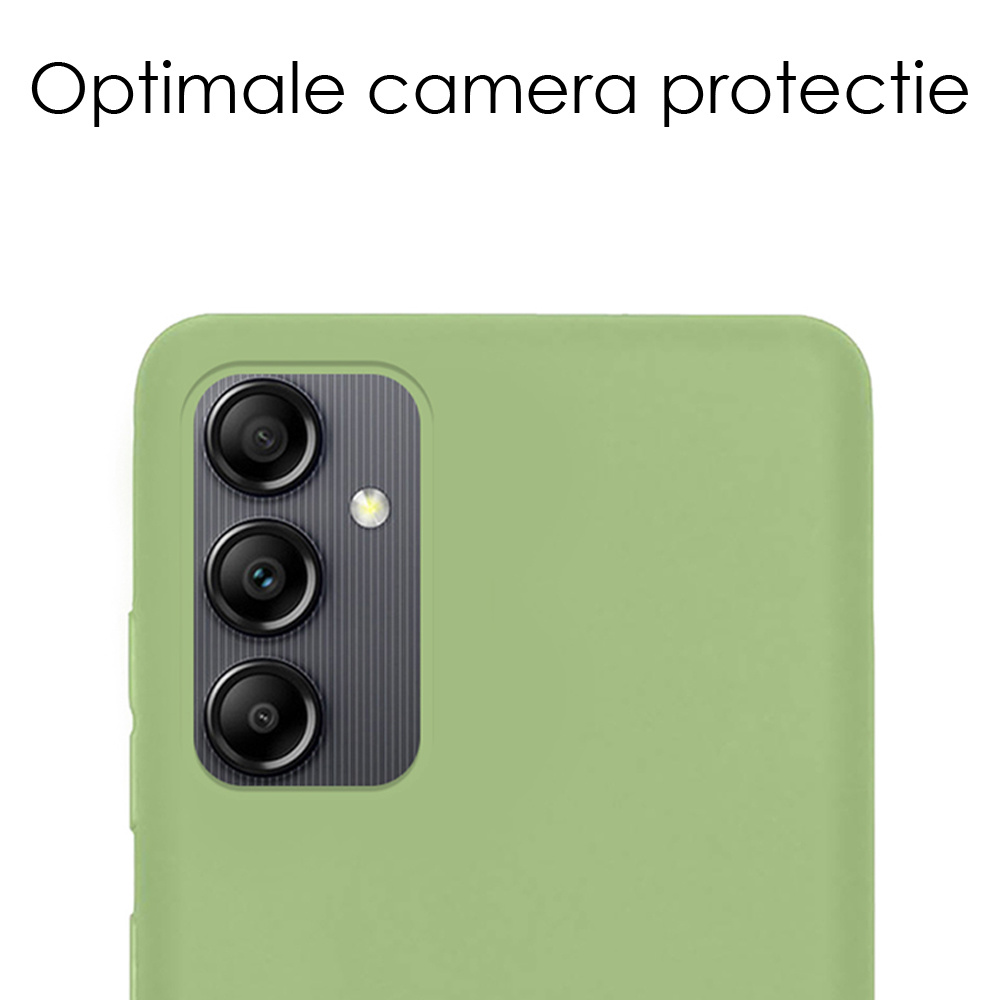 NoXx Hoes Geschikt voor Samsung A14 Hoesje Cover Siliconen Back Case Hoes - Groen