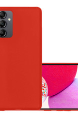 NoXx Hoes Geschikt voor Samsung A14 Hoesje Cover Siliconen Back Case Hoes - Rood