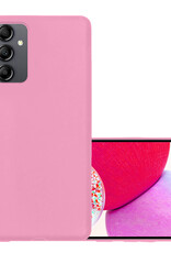 NoXx Hoes Geschikt voor Samsung A14 Hoesje Cover Siliconen Back Case Hoes - Roze