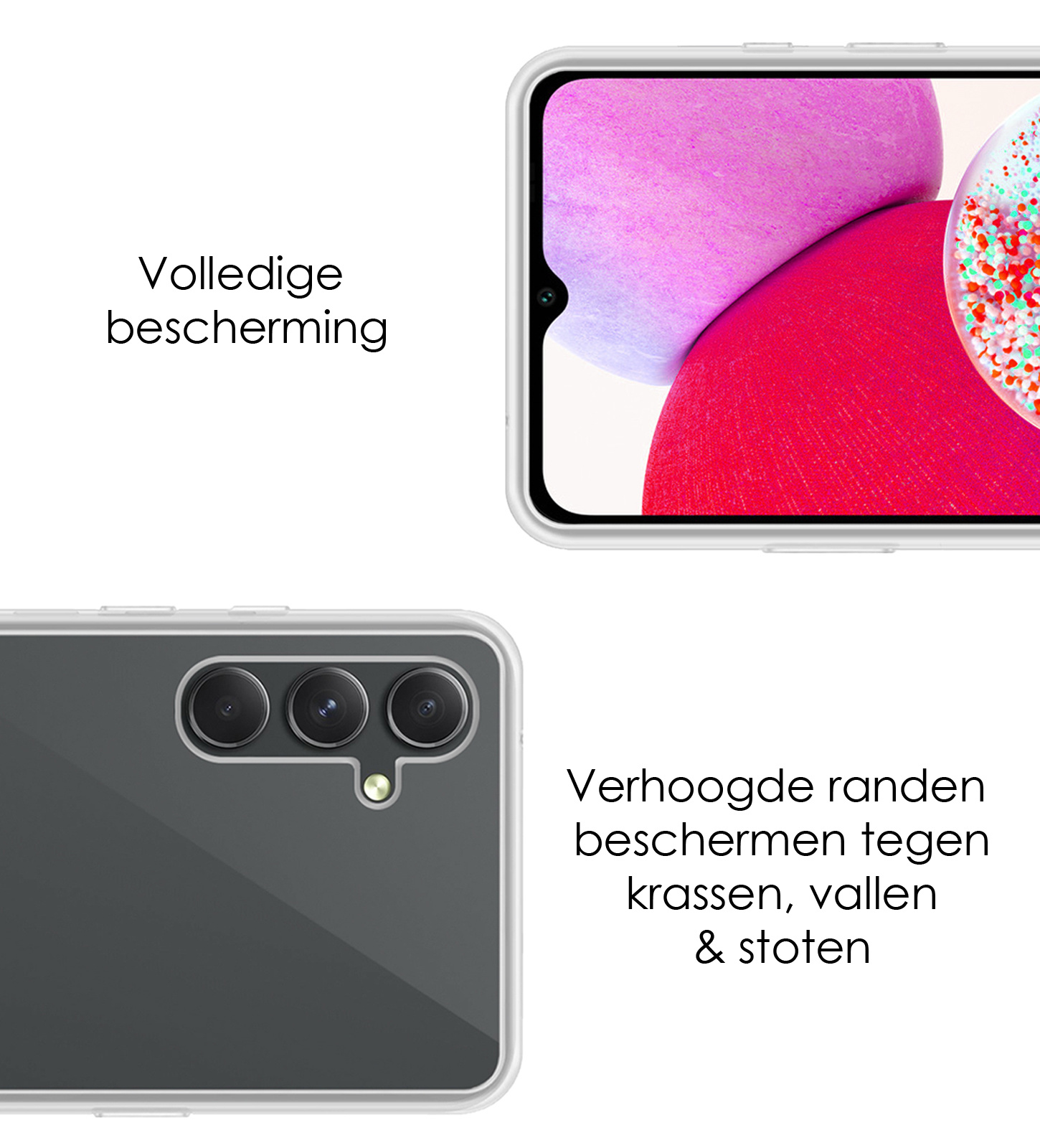 NoXx Hoes Geschikt voor Samsung A14 Hoesje Cover Siliconen Back Case Hoes - Transparant