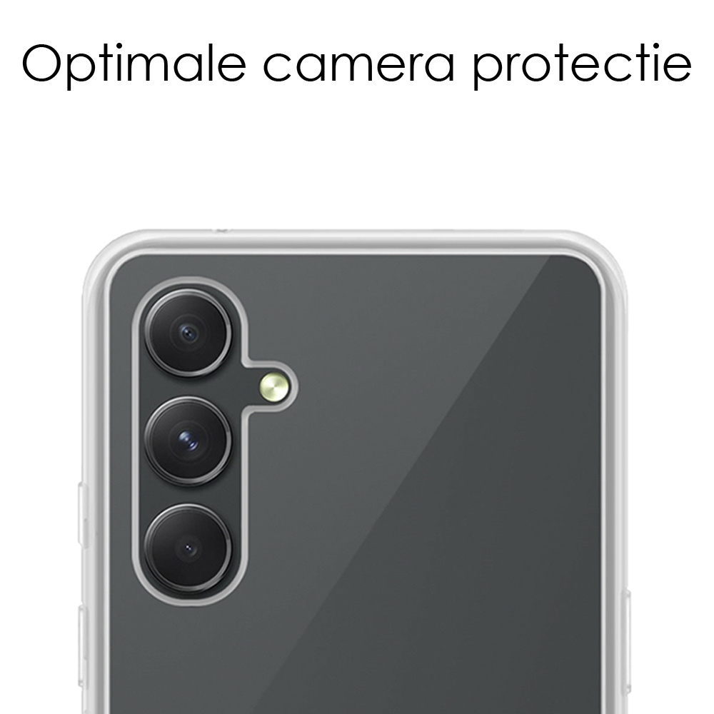 NoXx Hoes Geschikt voor Samsung A14 Hoesje Cover Siliconen Back Case Hoes - Transparant