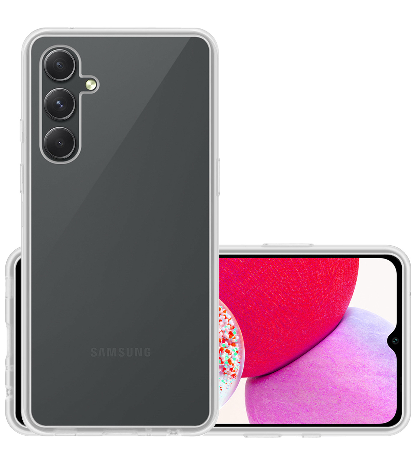 NoXx Hoes Geschikt voor Samsung A14 Hoesje Cover Siliconen Back Case Hoes - Transparant