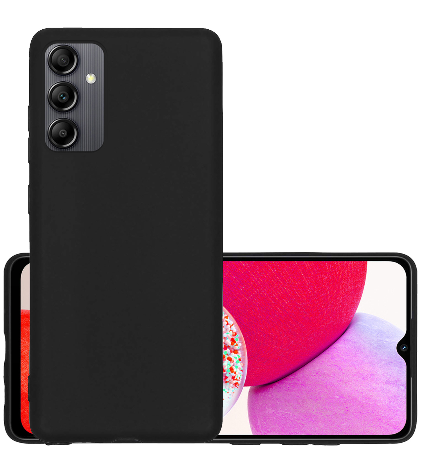 NoXx Hoes Geschikt voor Samsung A14 Hoesje Cover Siliconen Back Case Hoes - Zwart