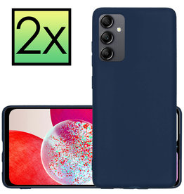 NoXx NoXx Samsung Galaxy A14 Hoesje Siliconen - Donkerblauw - 2 PACK