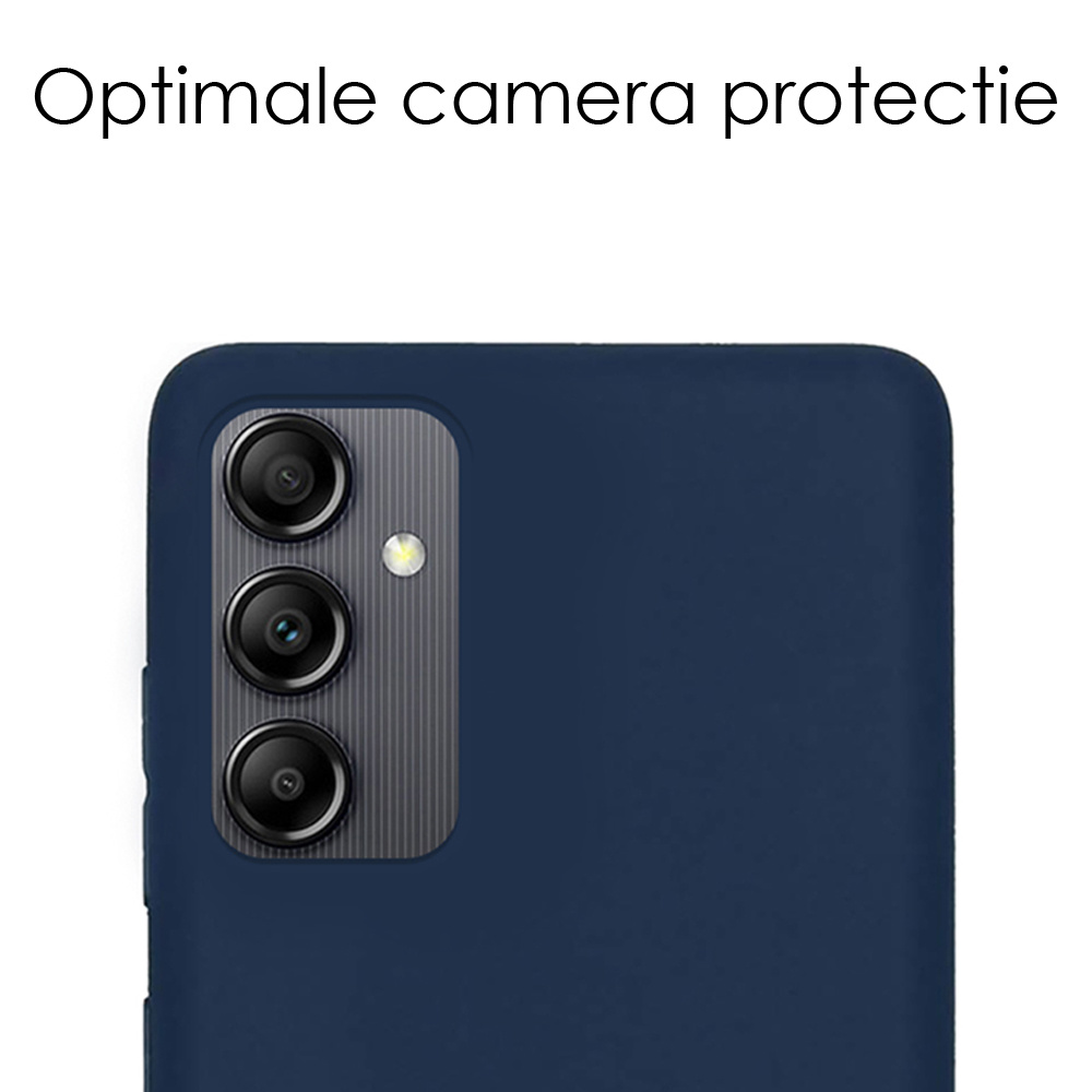 NoXx Hoes Geschikt voor Samsung A14 Hoesje Cover Siliconen Back Case Hoes - Donkerblauw - 2x