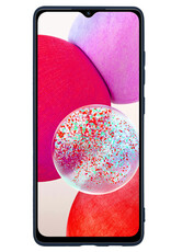 NoXx Hoes Geschikt voor Samsung A14 Hoesje Cover Siliconen Back Case Hoes - Donkerblauw - 2x