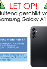 NoXx Hoes Geschikt voor Samsung A14 Hoesje Cover Siliconen Back Case Hoes - Geel - 2x
