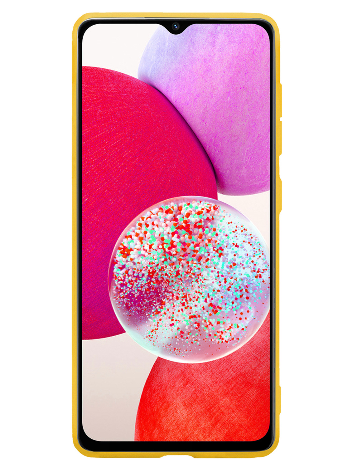 NoXx Hoes Geschikt voor Samsung A14 Hoesje Cover Siliconen Back Case Hoes - Geel - 2x
