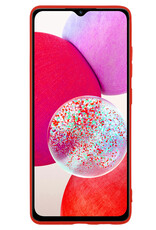 NoXx Hoes Geschikt voor Samsung A14 Hoesje Cover Siliconen Back Case Hoes - Rood - 2x