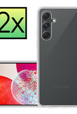 NoXx Hoes Geschikt voor Samsung A14 Hoesje Cover Siliconen Back Case Hoes - Transparant - 2x
