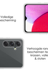 NoXx Hoes Geschikt voor Samsung A14 Hoesje Cover Siliconen Back Case Hoes - Transparant - 2x