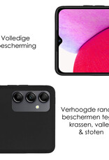 NoXx Hoes Geschikt voor Samsung A14 Hoesje Cover Siliconen Back Case Hoes - Zwart - 2x