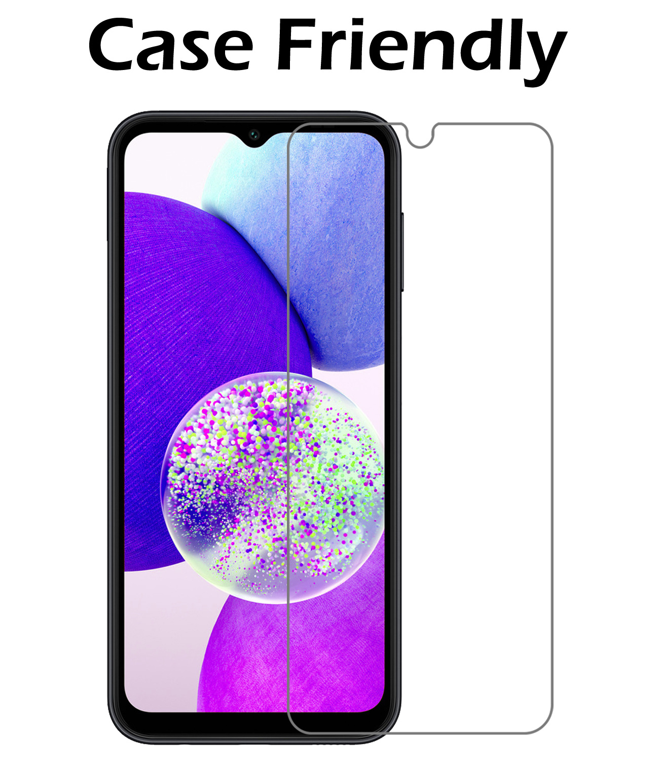 Nomfy Screenprotector Geschikt voor Samsung A14 Screenprotector Bescherm Glas Tempered Glass - Screenprotector Geschikt voor Samsung Galaxy A14 Screen Protector