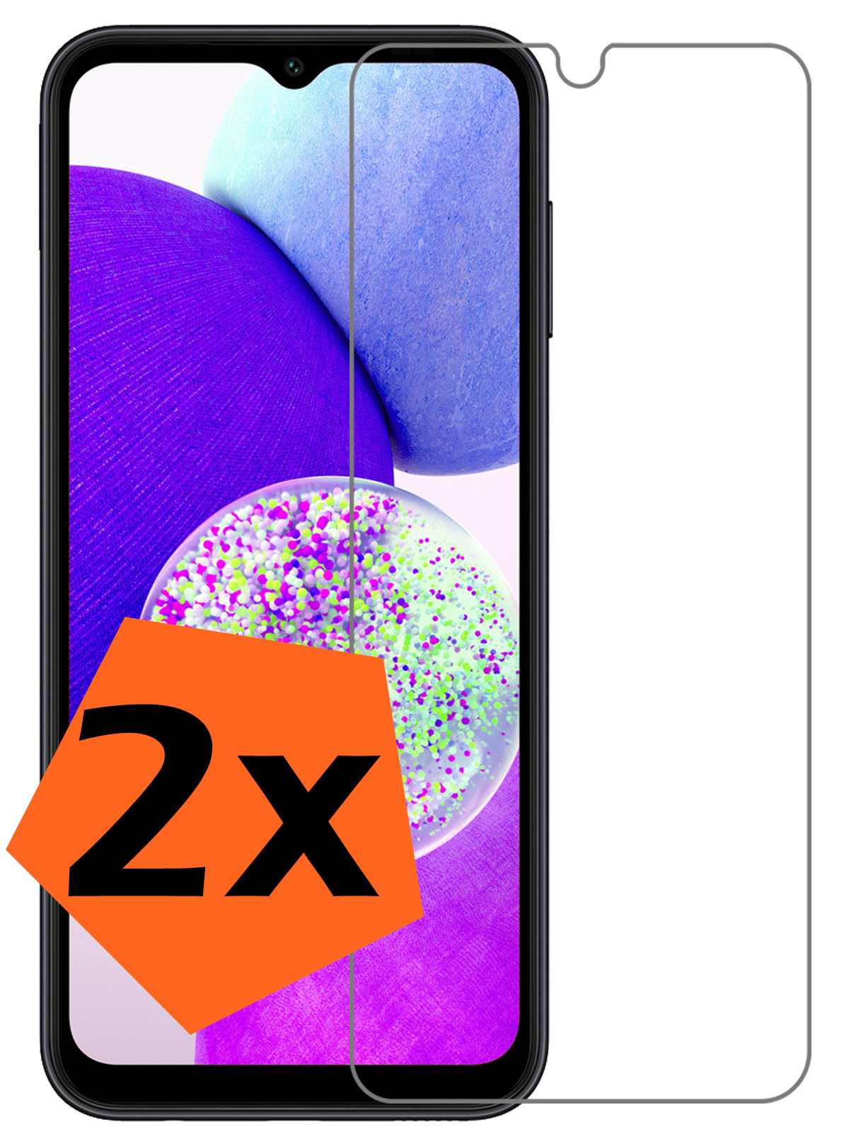 Nomfy Screenprotector Geschikt voor Samsung A14 Screenprotector Bescherm Glas Tempered Glass - Screenprotector Geschikt voor Samsung Galaxy A14 Screen Protector - 2 PACK