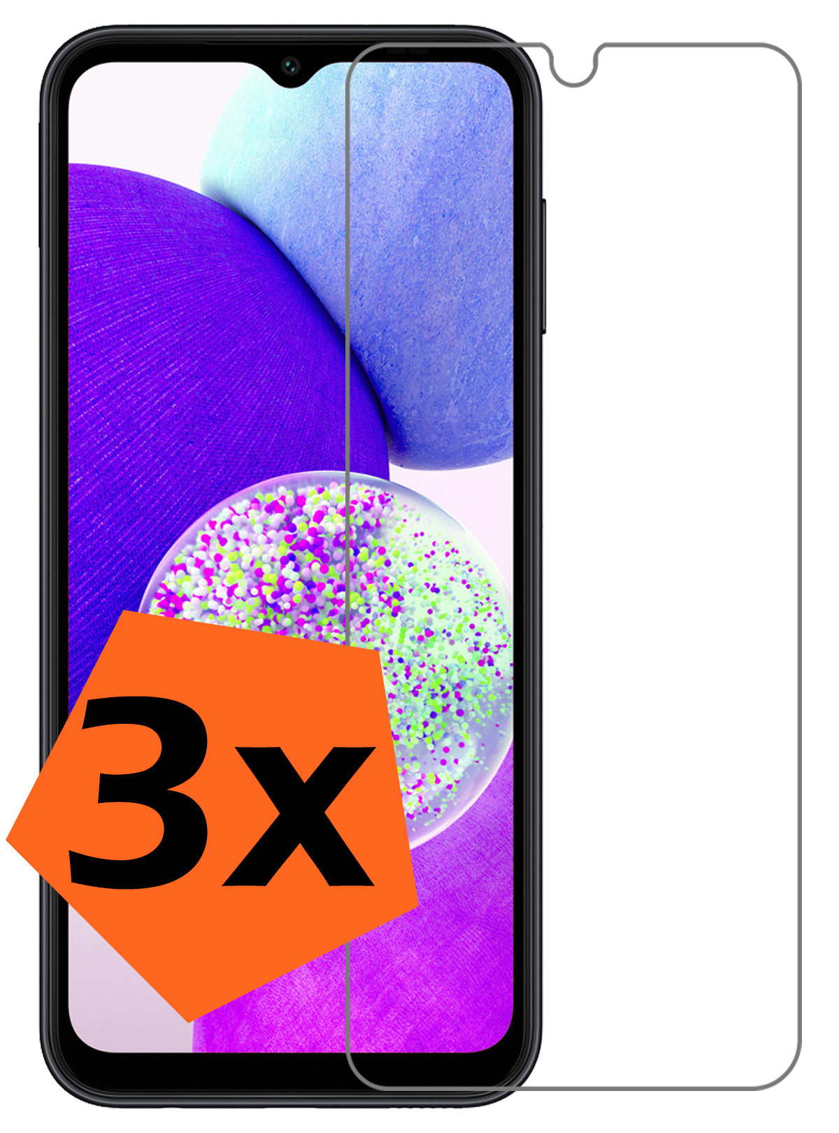 Nomfy Screenprotector Geschikt voor Samsung A14 Screenprotector Bescherm Glas Tempered Glass - Screenprotector Geschikt voor Samsung Galaxy A14 Screen Protector - 3 PACK
