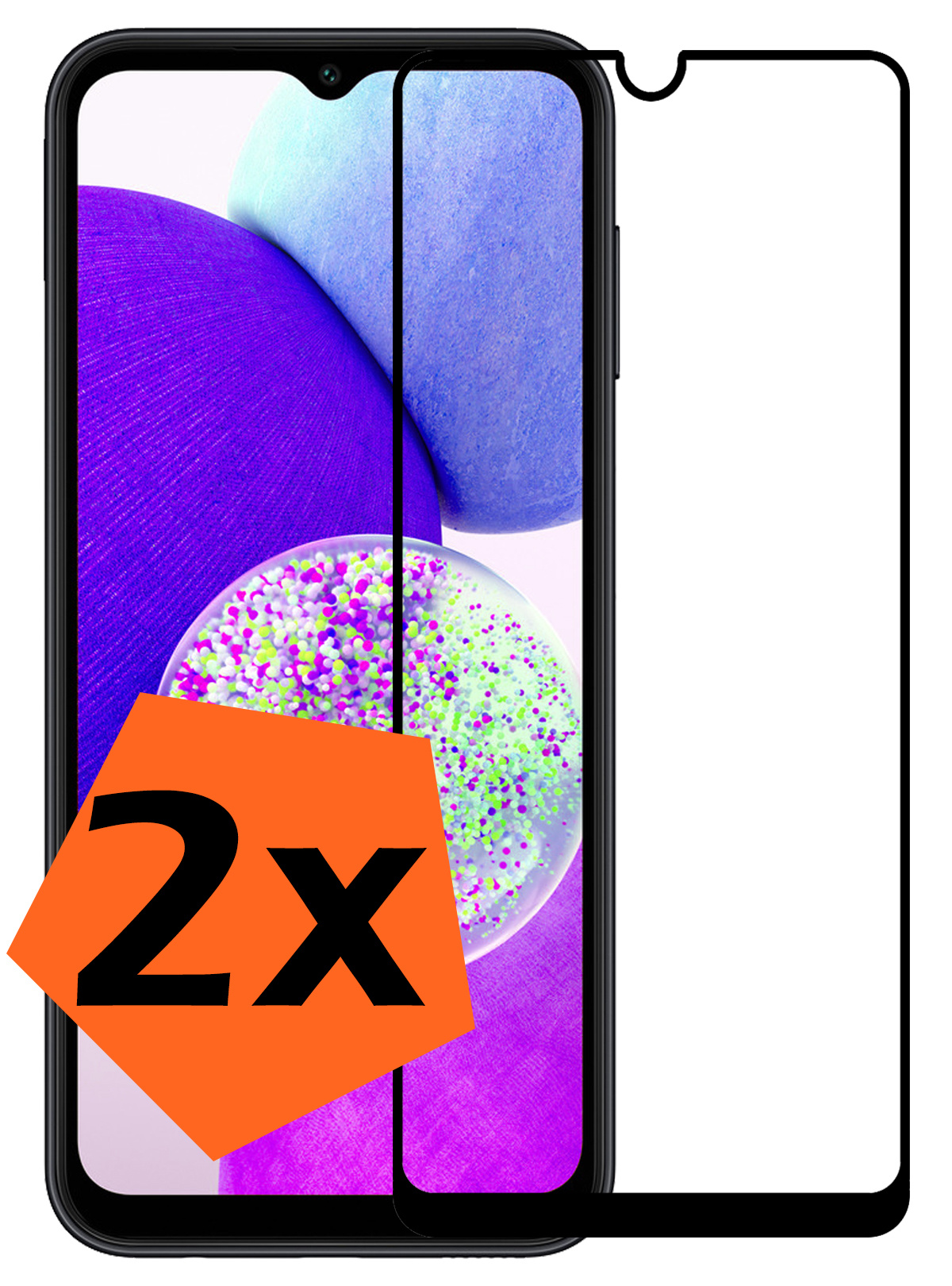 Nomfy Screenprotector Geschikt voor Samsung A14 Screenprotector Bescherm Glas - Screenprotector Geschikt voor Samsung Galaxy A14 Screen Protector Tempered Glass Full Screen Full Cover - 2 PACK