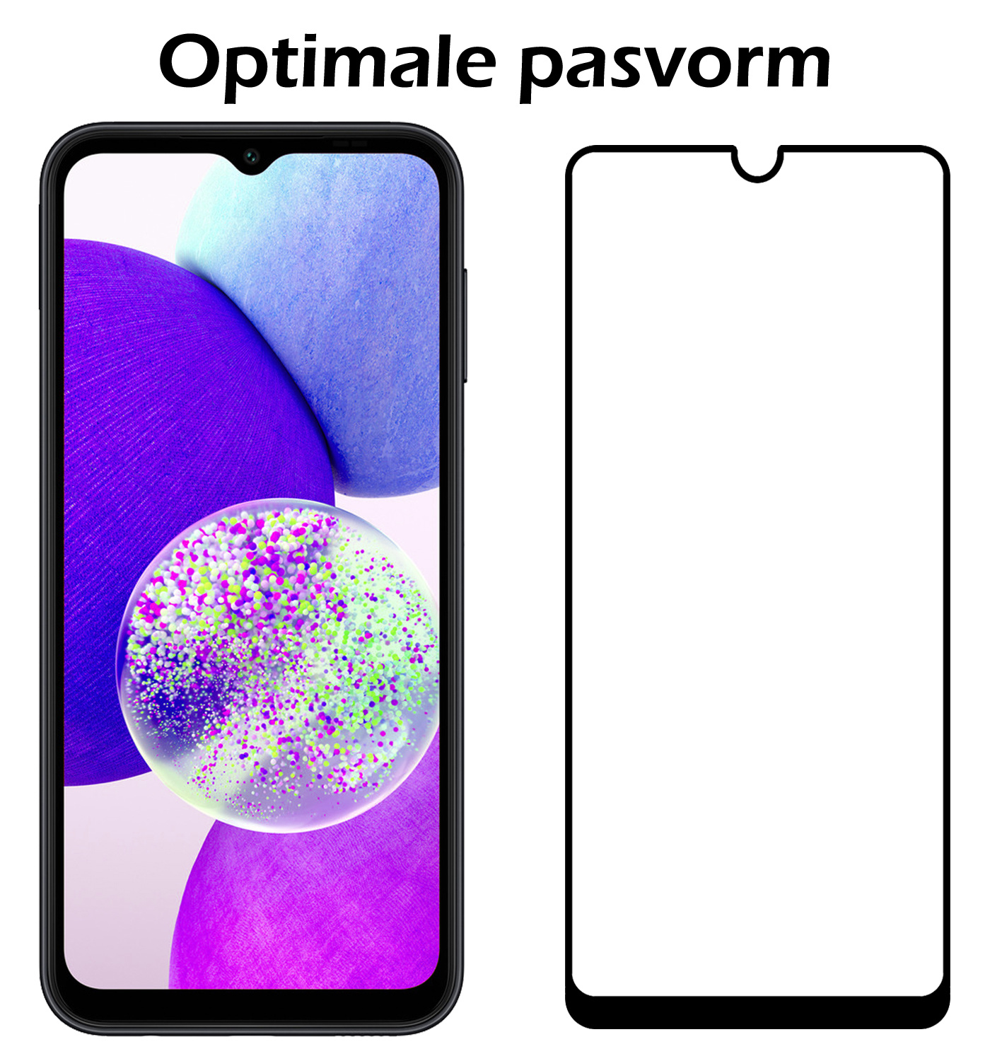 Nomfy Screenprotector Geschikt voor Samsung A14 Screenprotector Bescherm Glas - Screenprotector Geschikt voor Samsung Galaxy A14 Screen Protector Tempered Glass Full Screen Full Cover - 2 PACK