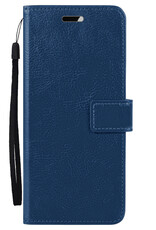 Hoesje Geschikt voor Samsung A14 Hoes Bookcase Flipcase Book Cover - Hoes Geschikt voor Samsung Galaxy A14 Hoesje Book Case - Donkerblauw
