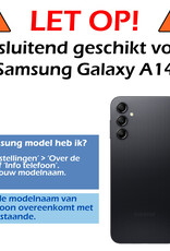 Nomfy Hoesje Geschikt voor Samsung A14 Hoes Bookcase Flipcase Book Cover - Hoes Geschikt voor Samsung Galaxy A14 Hoesje Book Case - Lichtroze