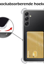 Nomfy Hoesje Geschikt voor Samsung A14 Hoesje Pasjeshouder Shockproof Pas Houder - Hoesje Geschikt voor Samsung Galaxy A14 Hoes Met Kaarthouder - Transparant