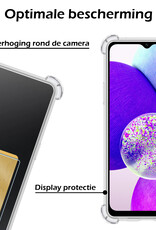 Nomfy Hoesje Geschikt voor Samsung A14 Hoesje Pasjeshouder Shockproof Pas Houder - Hoesje Geschikt voor Samsung Galaxy A14 Hoes Met Kaarthouder - Transparant - 2 PACK